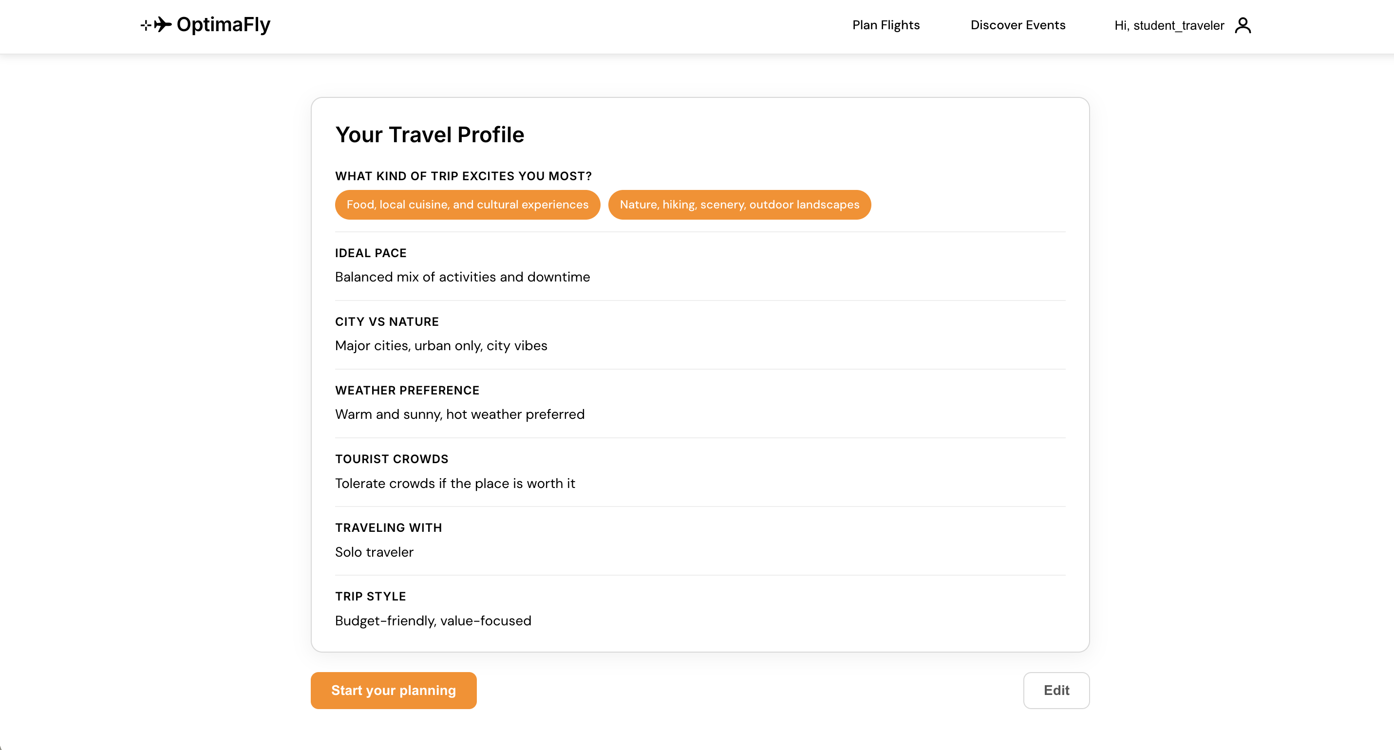 Questionnaire complete confirmation screen